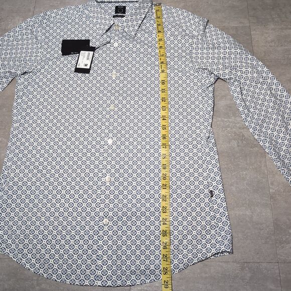 Hugo Boss White Blue Floral Button Down Long Sleeve Collar Shirt Large NWT - Picture 7 of 10